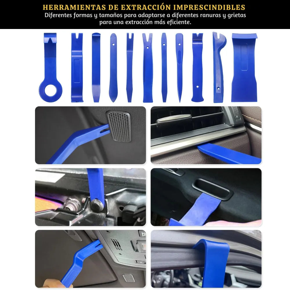 ToolMaster Pro™: El Kit de Herramientas 12 Piezas de Extracción de Paneles y Clips