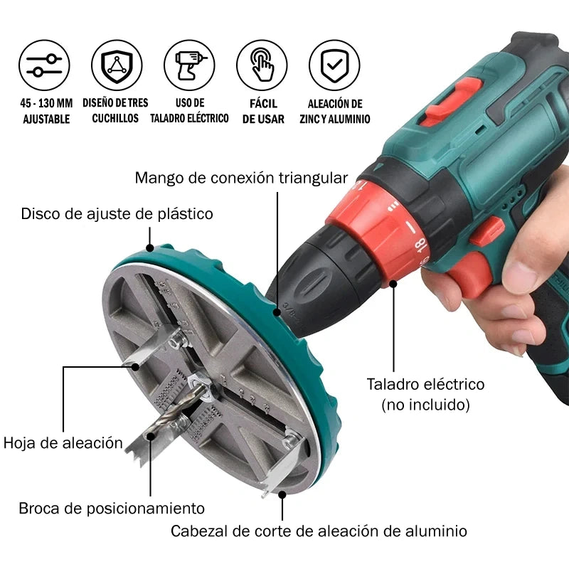 Sierra Perforadora Circular Ajustable