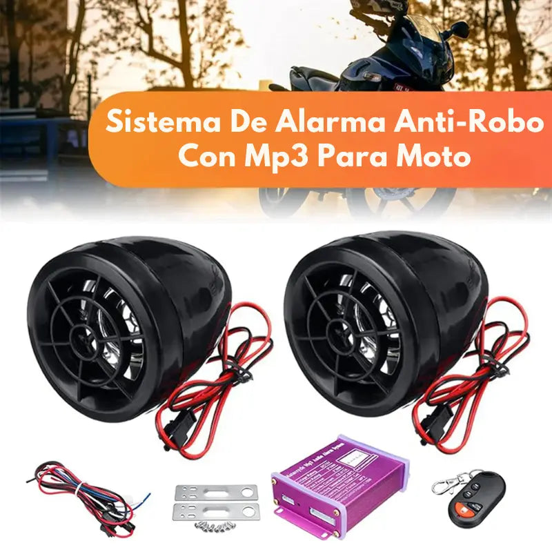 MotoGuard™ - Sistema de Alarma Antirrobo con Altavoz MP3 para Motocicleta